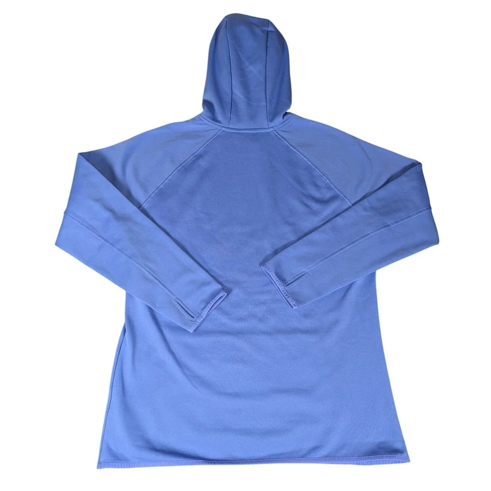 The North Face Womens Light Blue Logo Pullover Hoodie Thumbhole Activewear 5551 - Picture 3 of 8